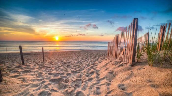Sun coming up over the dunes on the Gulf Coast